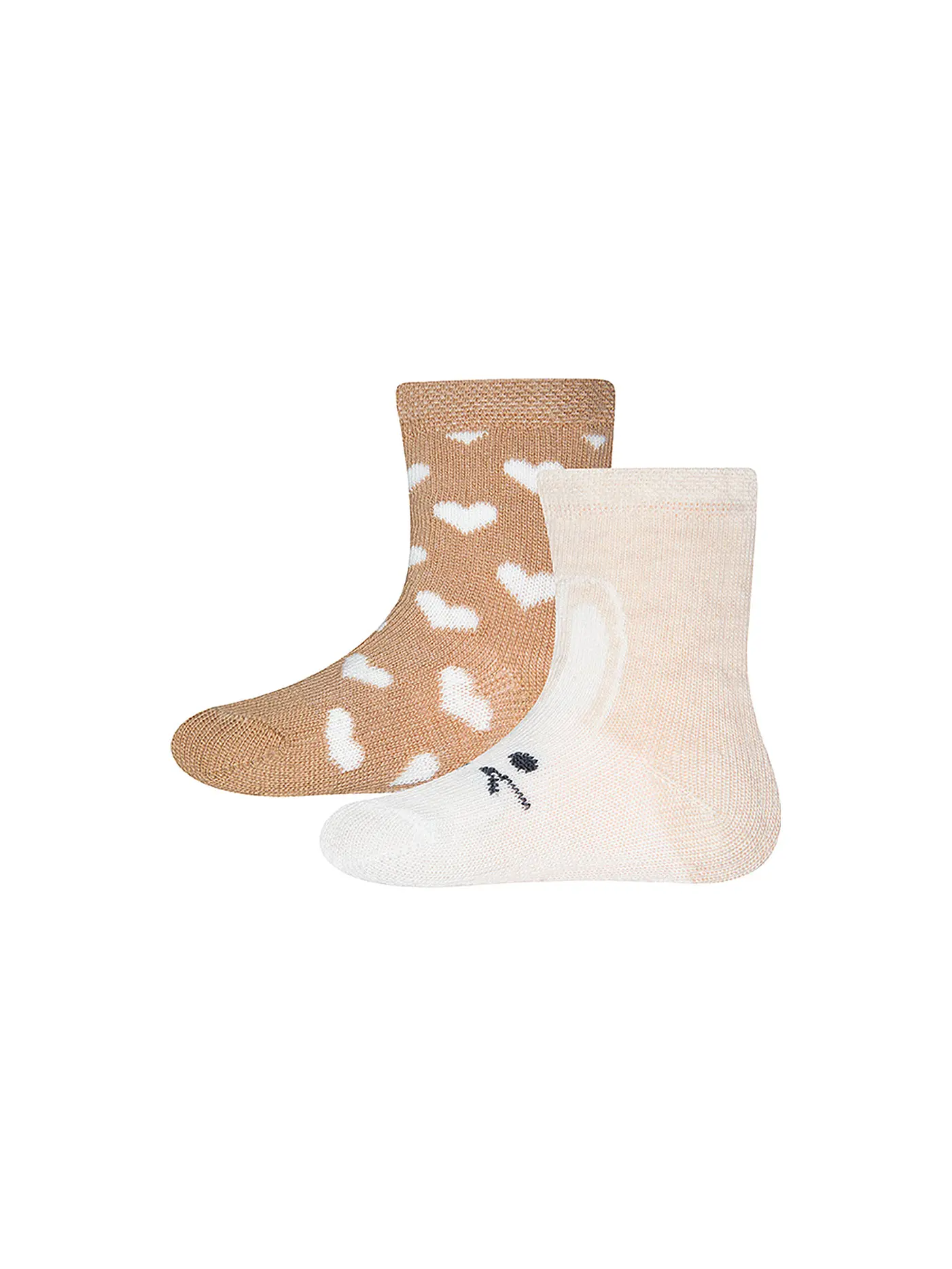 EWERS | Mädchen Socken 2er Pkg Hase/Herz natur | 